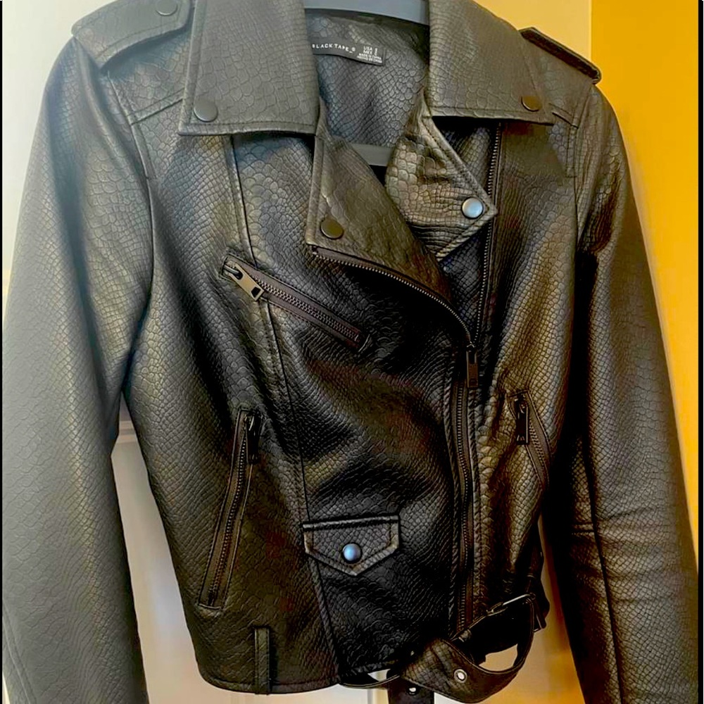 Black Tape snake moto jacket- excellent condition!